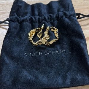 Amber sceats Carolina 24K gold plated brass earrings